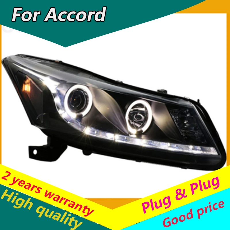 

Стайлинг автомобиля KOWELL для фар Honda Accord 2008-2013, красный глаз для Accord 8, 8-й фары, светодиодная фара DRL, передняя Биксеноновая линза, двойная