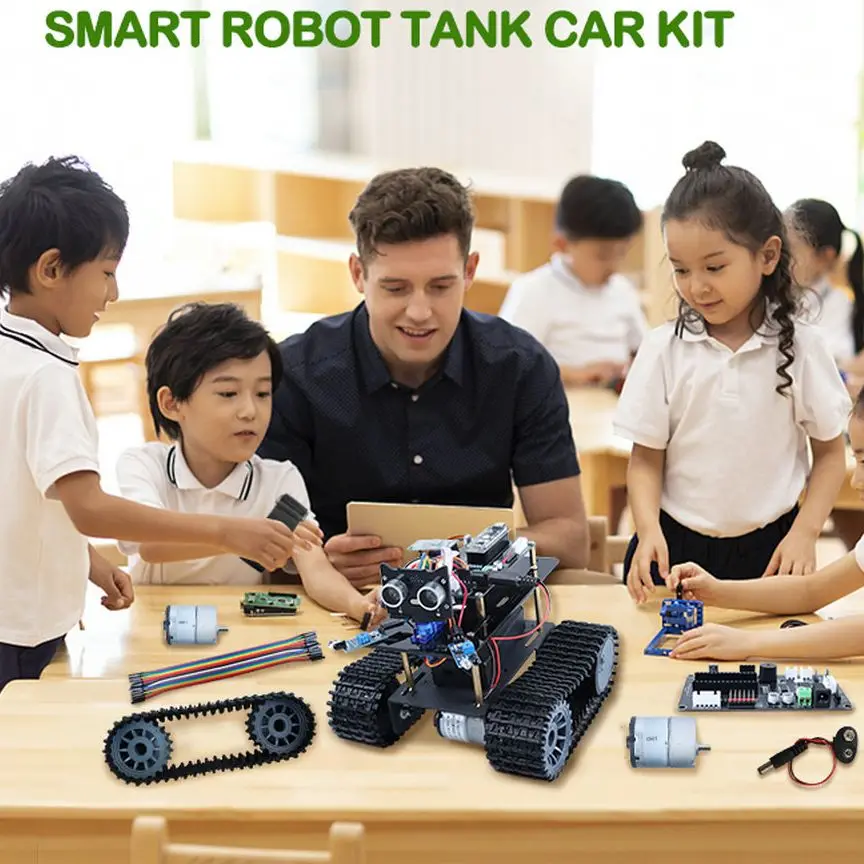 New SmarTank Robot Car Kit IR control for Arduino Nano DIY Education Programming Learning with Tutorial | Электроника