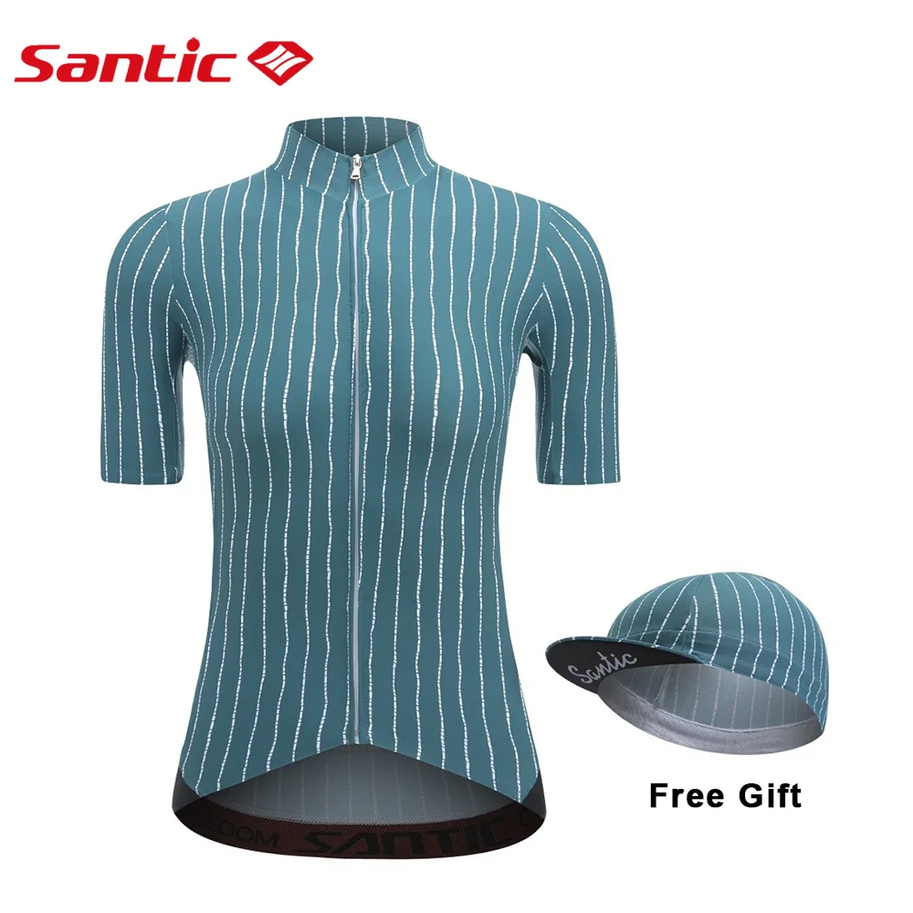 Santic для женщин с коротким рукавом Джерси костюмы MTB дорожный велосипед