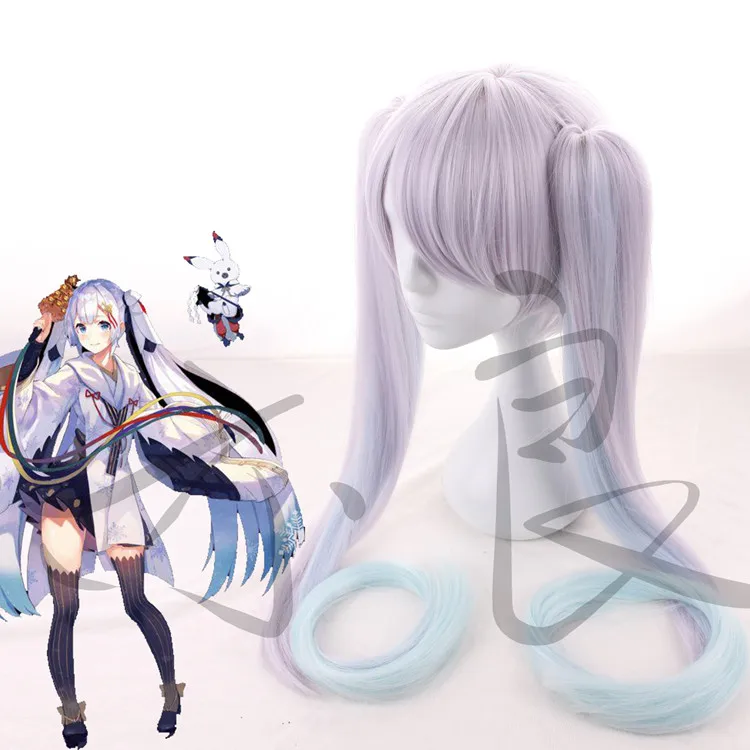 Парик для косплея miku в японском стиле Вокалоид снег ролевых игр Серебристые