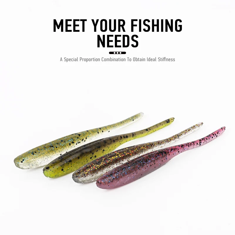 Ardae Shad Soft Lure 80mm 2.3g 6pcs Silicone Easy Shiner Fishing Bait Wobblers Artificial Double Color Jig Bass Perch Pesca