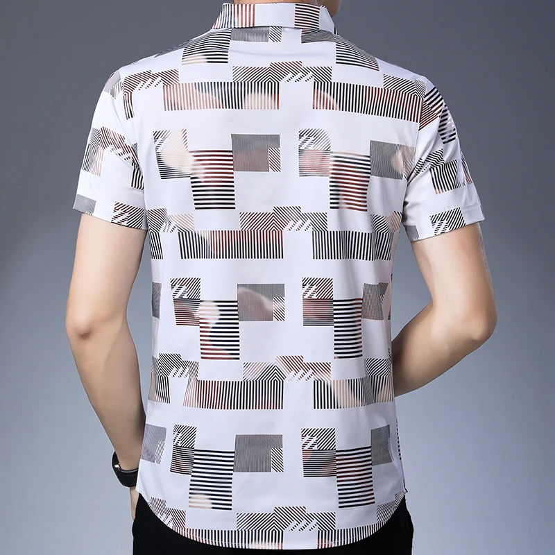 2021 брендовая Повседневная летняя Роскошная клетчатая приталенная Мужская