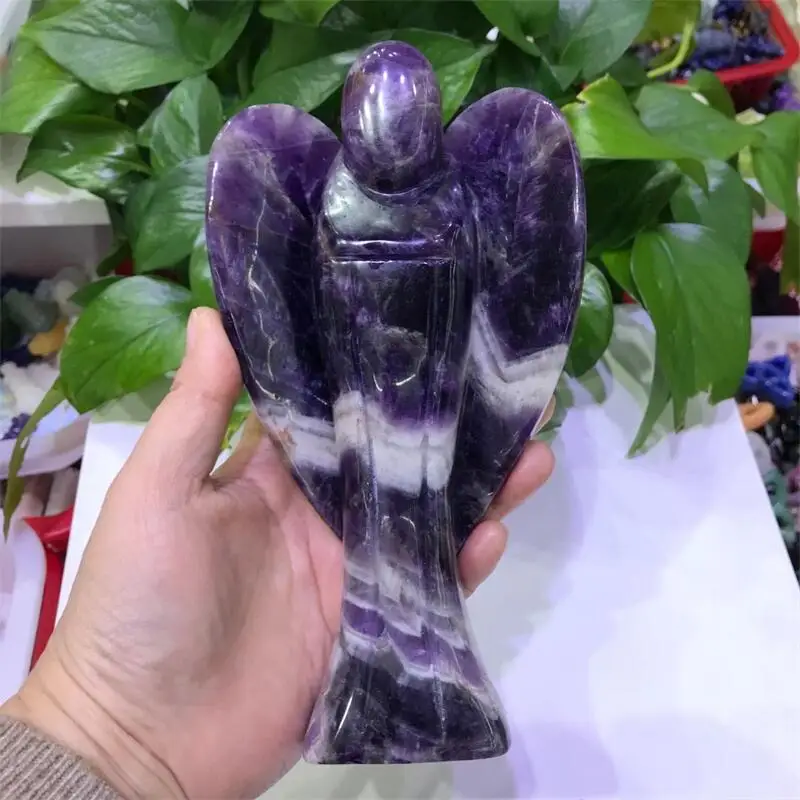 

6cm Natural Dream Amethyst Crystal Angel Purple Gemstone Quartz Angel Energy Healing Lucky Crafts Home Room Desk Decoration