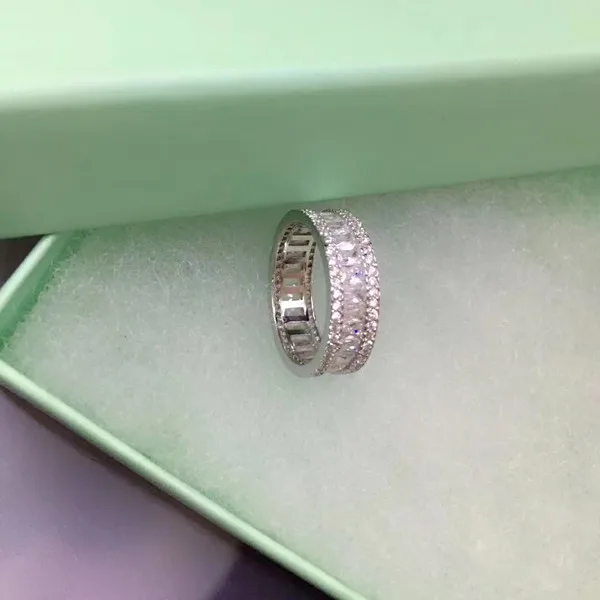 Дизайнерское модное 925 пробы Серебряное ювелирное изделие 3а вечерние кольца с