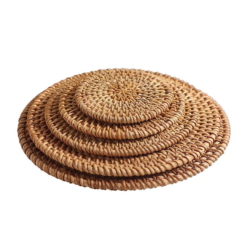 

Rattan insulation mat hand-woven autumn rattan teacup pad pot to support the table anti-hot mat kitchen decoration accessories