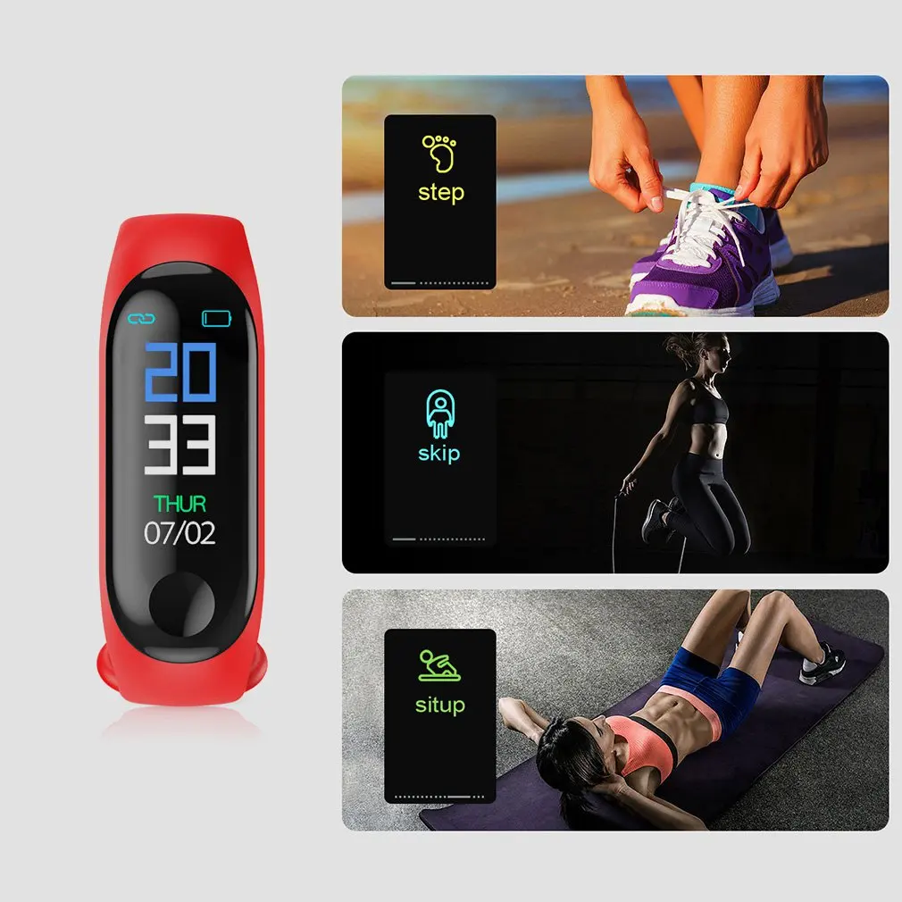 

For Mi Band 3 Smart Bracelet Sports Watch Black Color Screen Exercise Heart Rate Blood Pressure Step Information Remind