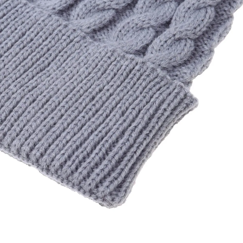 

1 Set Women Lady Kids Children Knitting Hat Cap Big Plush Ball Warm for Autumn Winter SER88