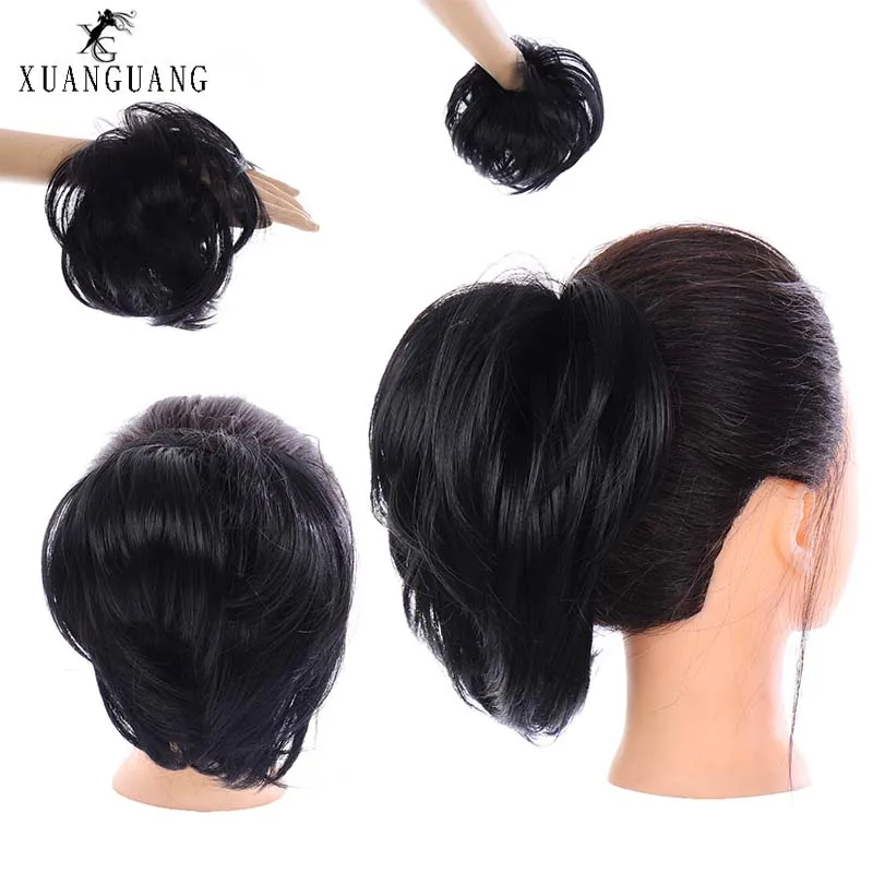 Синтетический гибкий парик для волос прямолинейный пончик эластичный аксессуар