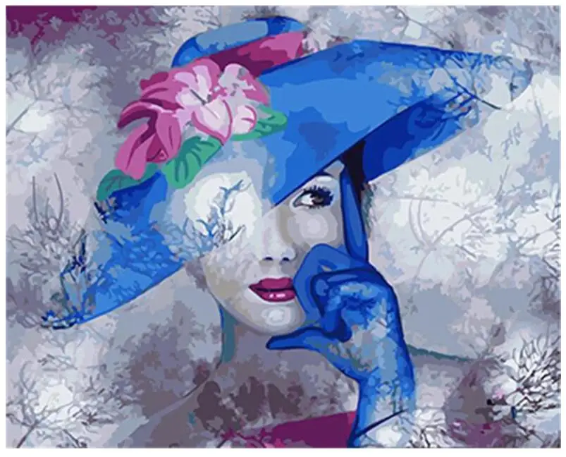 Портретная вышивка мозаика ручная работа шляпа женские наборы для алмазной