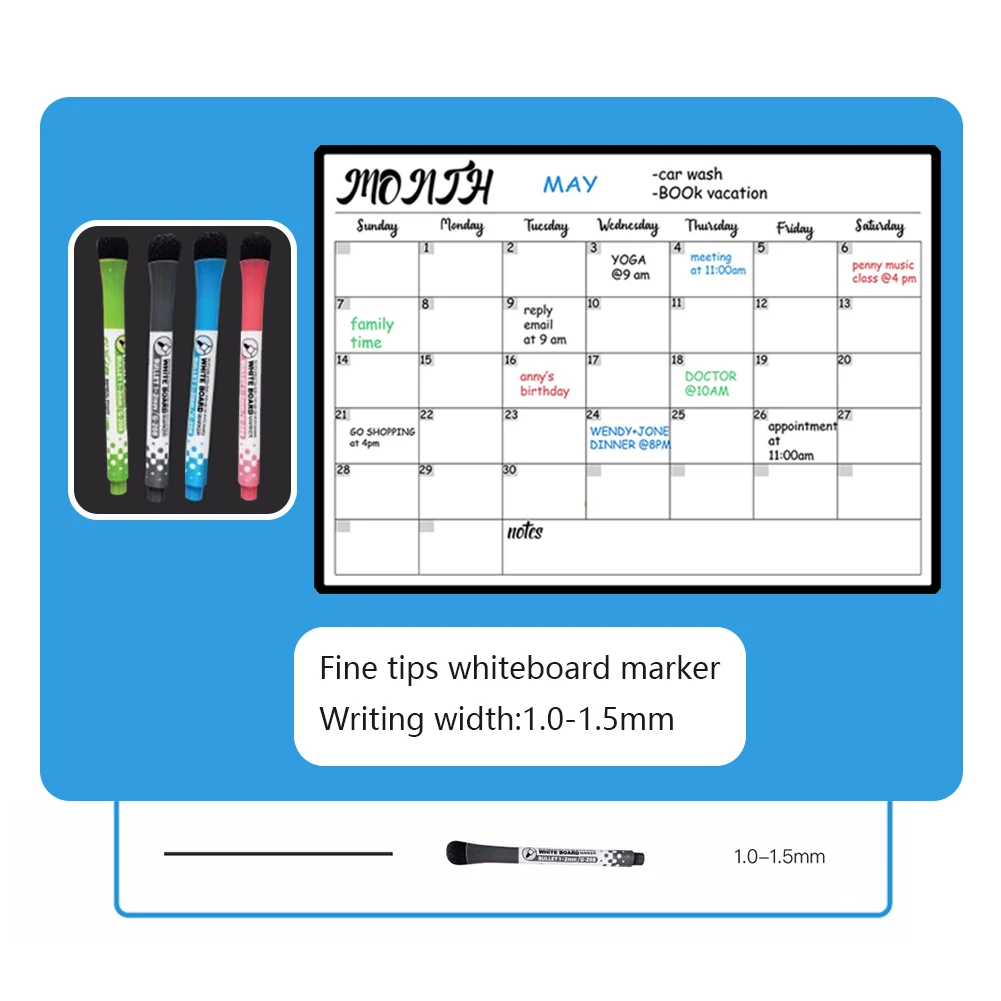 

Multifunction Magnetic Whiteboard Planner Set Dry Erase Home Classroom Office Student Study Monthly Calendar School For Fridge