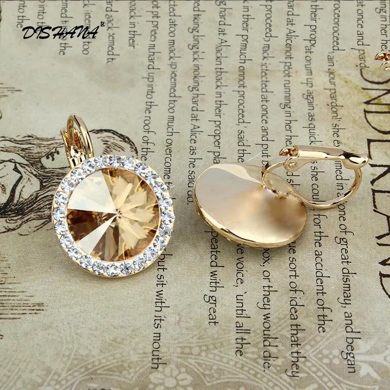 Женские модные серьги с подвесками элегантные подвески фиолетовым кристаллом