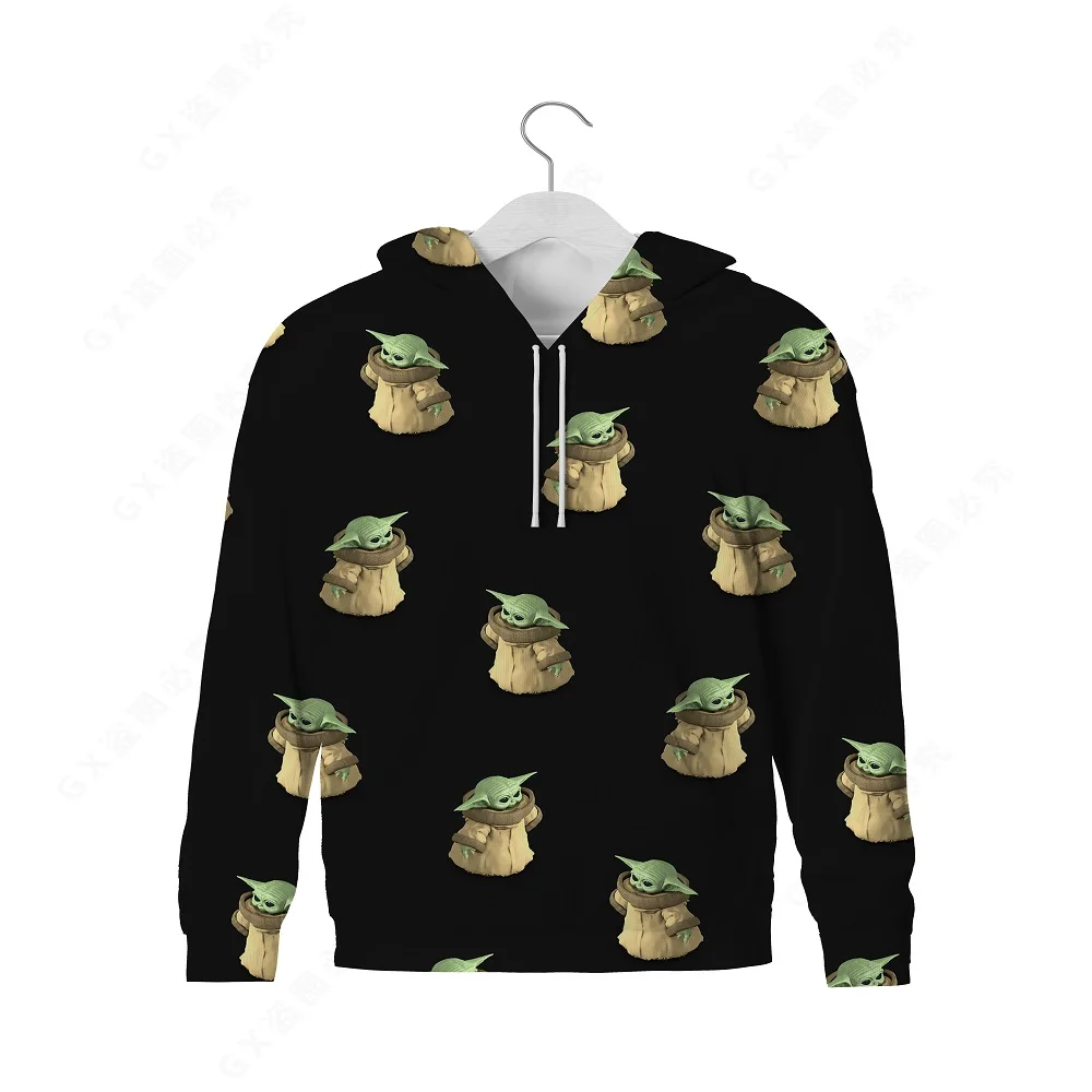 

NEW 2021 Disney fashion children's baby Hoodie cartoon cute young cool boy girl casual 3D printed top Mandalore baby Yoda baby