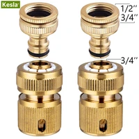 2pairs garden brass hose tubing quick connector fitting kit 12 34 female thread for drip irrigation watering greenhouse