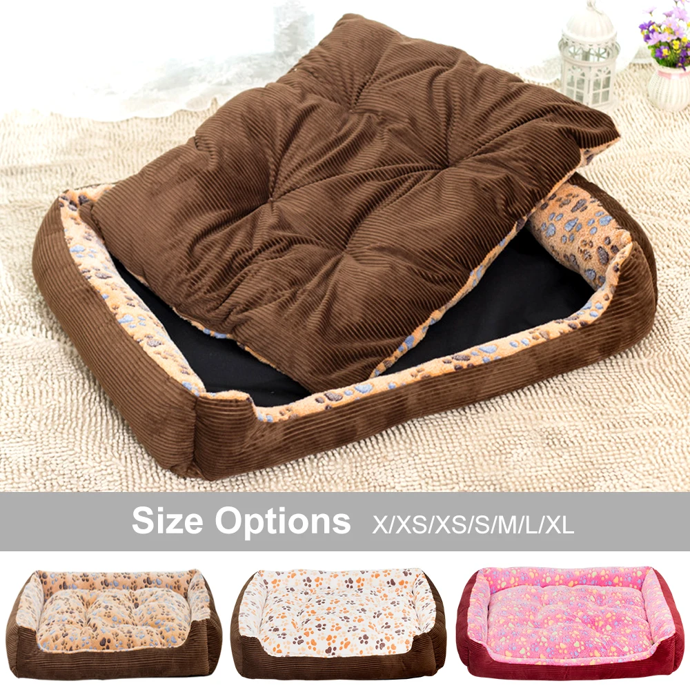 Домашний диван-кровать для собак мягкая флисовая теплая кровать кошек зимний