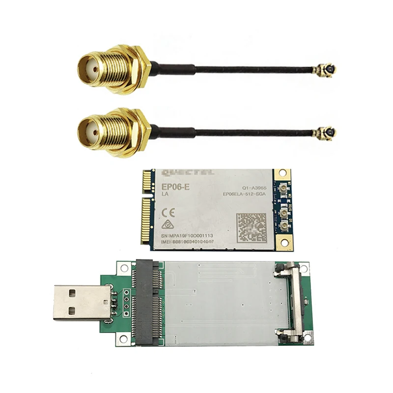 EP06 E мини pcie LTE Cat6 4G модуль с 2 шт. 15 см sma типа Мама к IPEX pigatil + usb адаптеру Ближнего