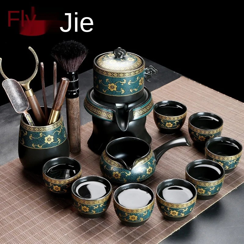 

Lazy Man Stone Mill Teapot Automatic Tea Set Home Living Room Ceramics Kung Fu Tea Teacup Set Small Office Tea Infuser Durable
