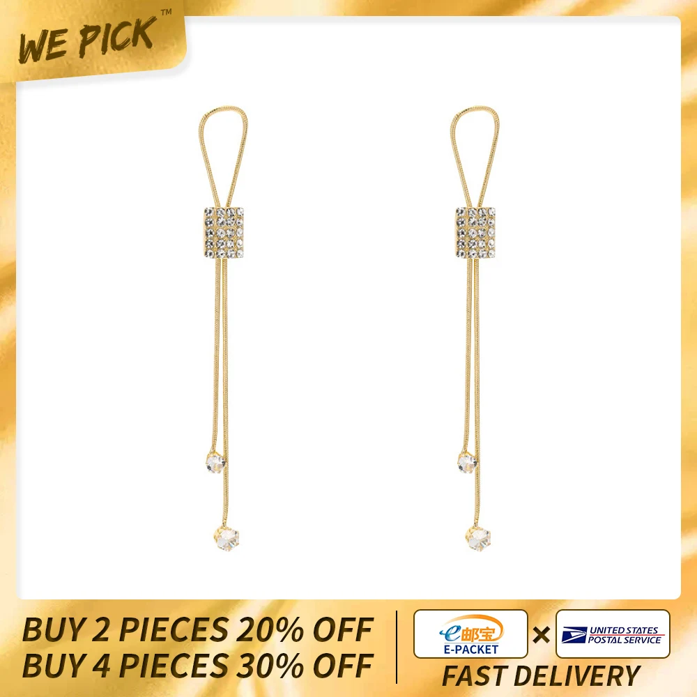 

2020 Cute Square Long Dangle Earrings Women Modern Crochet Fashion Bling Tassel Earring Popular Beautiful Elegant Jewelry
