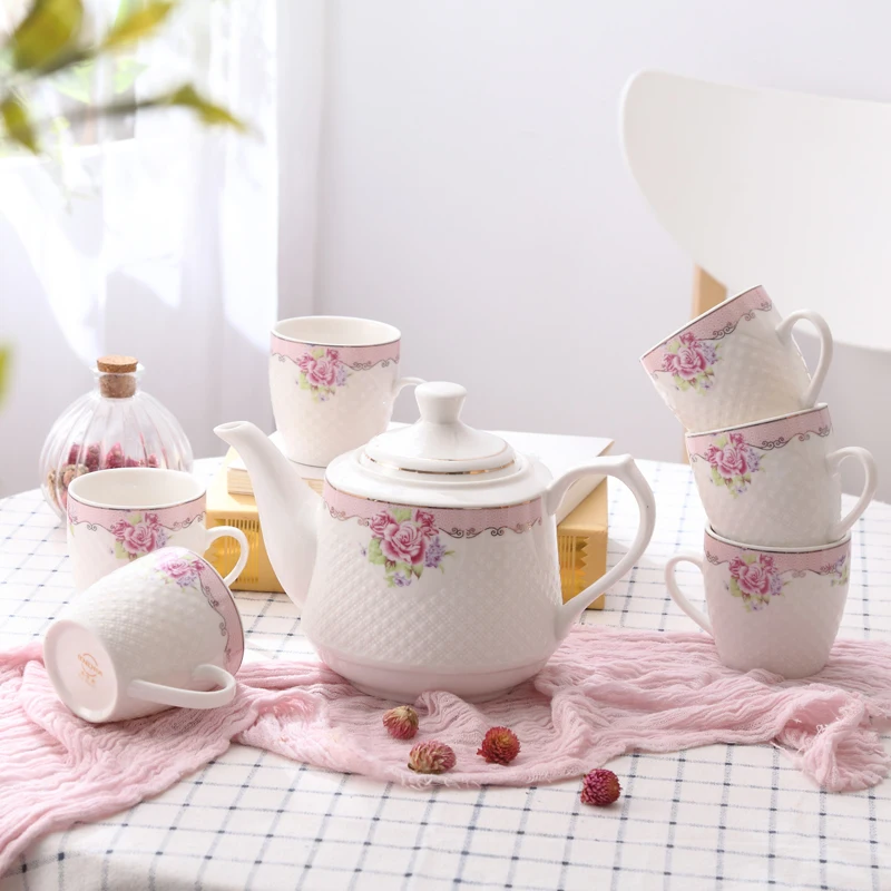 

Hand Painted Gold Bone China Tea Pot Set, Coffee Cup, Coffee Pot, Wedding Gift, Fashion