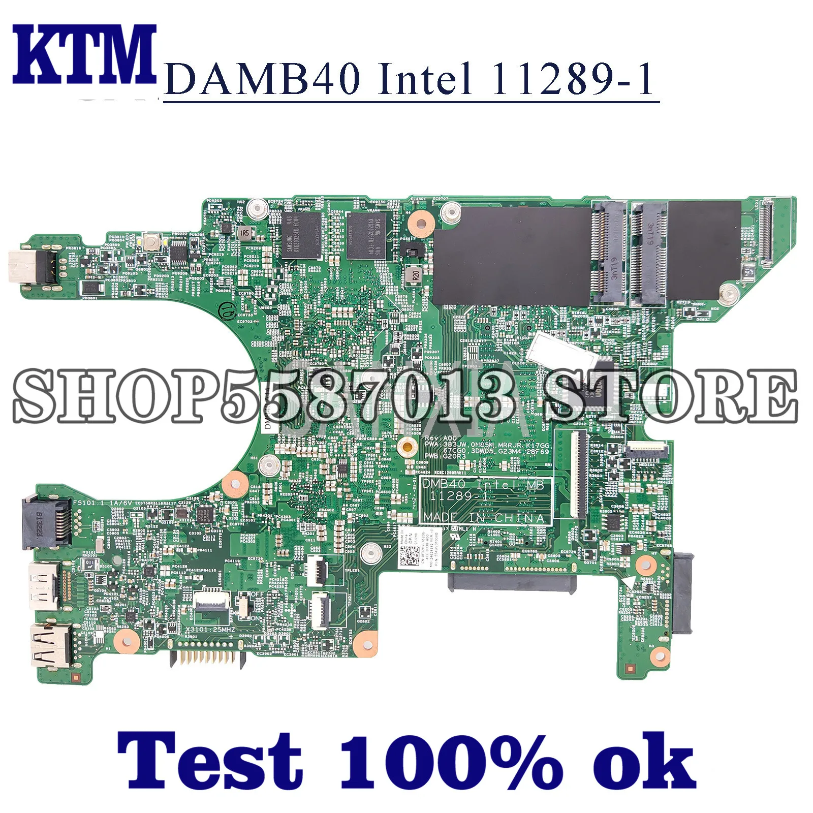 

KEFU DMB40 Intel MB 11289-1 Laptop motherboard for Dell Inspiron 14z-5423 original mainboard I3-2367M AMD HD7570-1GB GDDR5