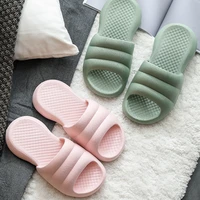 new cool bathroom thick sole girls flip flops eva summer indoor fashion solid color bubble soft non slip men and women slippers