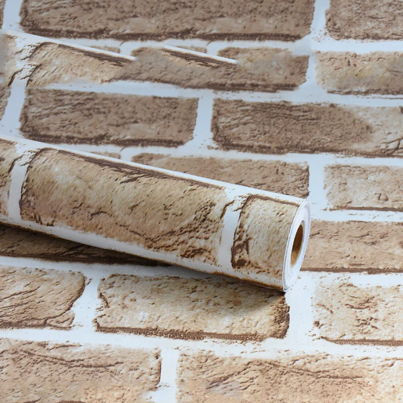 

Home Wall Decor Retro 3D Brick Wall Stickers Bar Bar Restaurant Living Room Wall Decor DIY Self-adhesive Waterproof Wallpaper