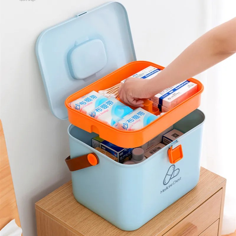 Медицинский ящик для хранения сундук-органайзер аптечка пластиковый контейнер |