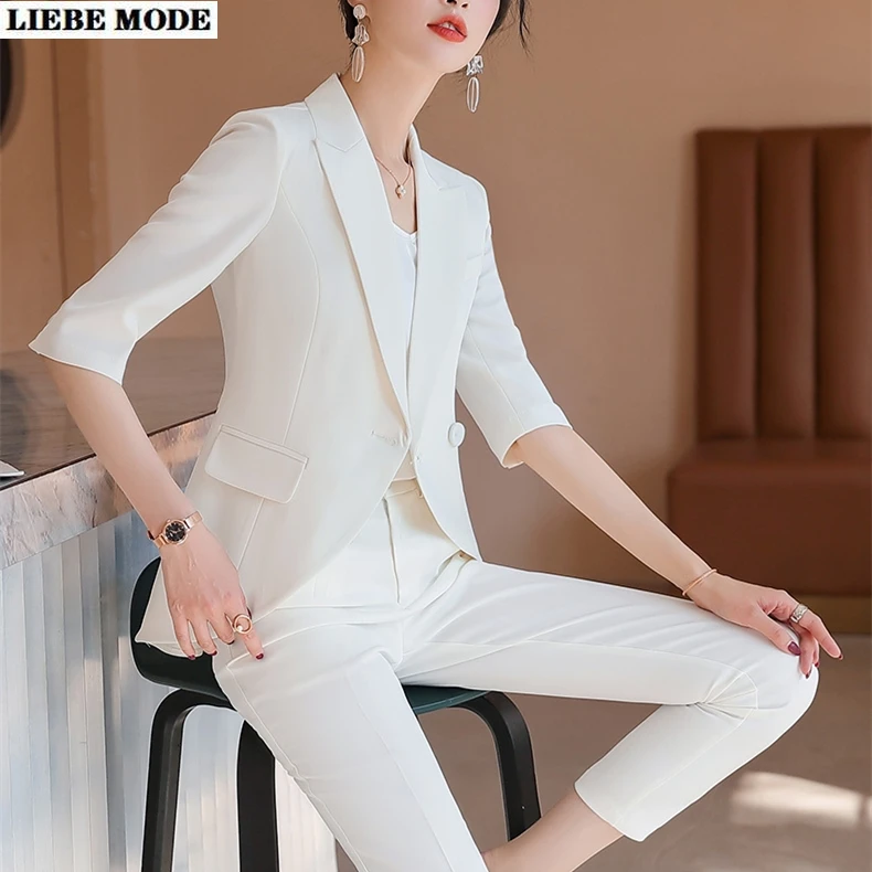 

Summer Womens White Long or Half Sleeve Blazer for Women Plus Size Business Suits Jacket Coat Spring Autumn Black Red Blazers