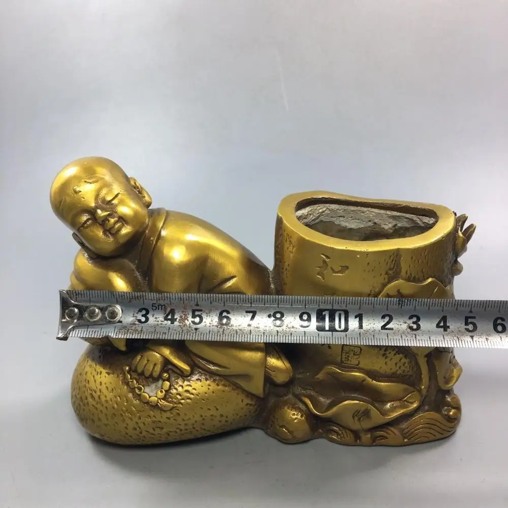 

Chinese Old Copper Collection Pure Copper Pen holder Incense tube