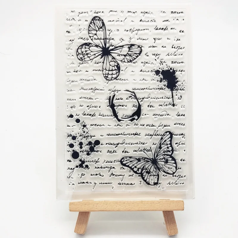 Силиконовый прозрачный штамп с изображением бабочки 1 шт. для скрапбукинга