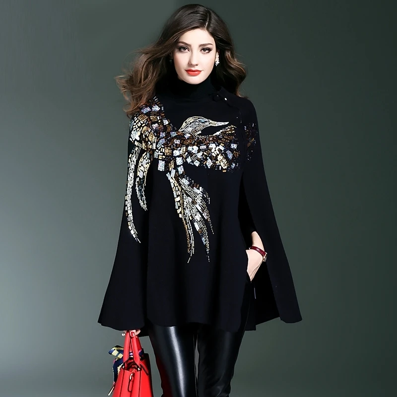 

Европейская станция вязаный свитер утепленная накидка промышленный тяжелый Рождественский свитер шерстяной рукав летучая мышь свитера в ...