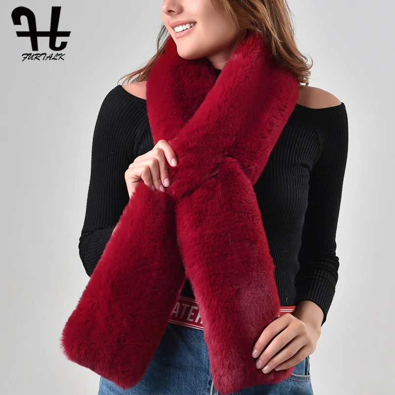 Женский зимний шарф из искусственного меха | Аксессуары для одежды