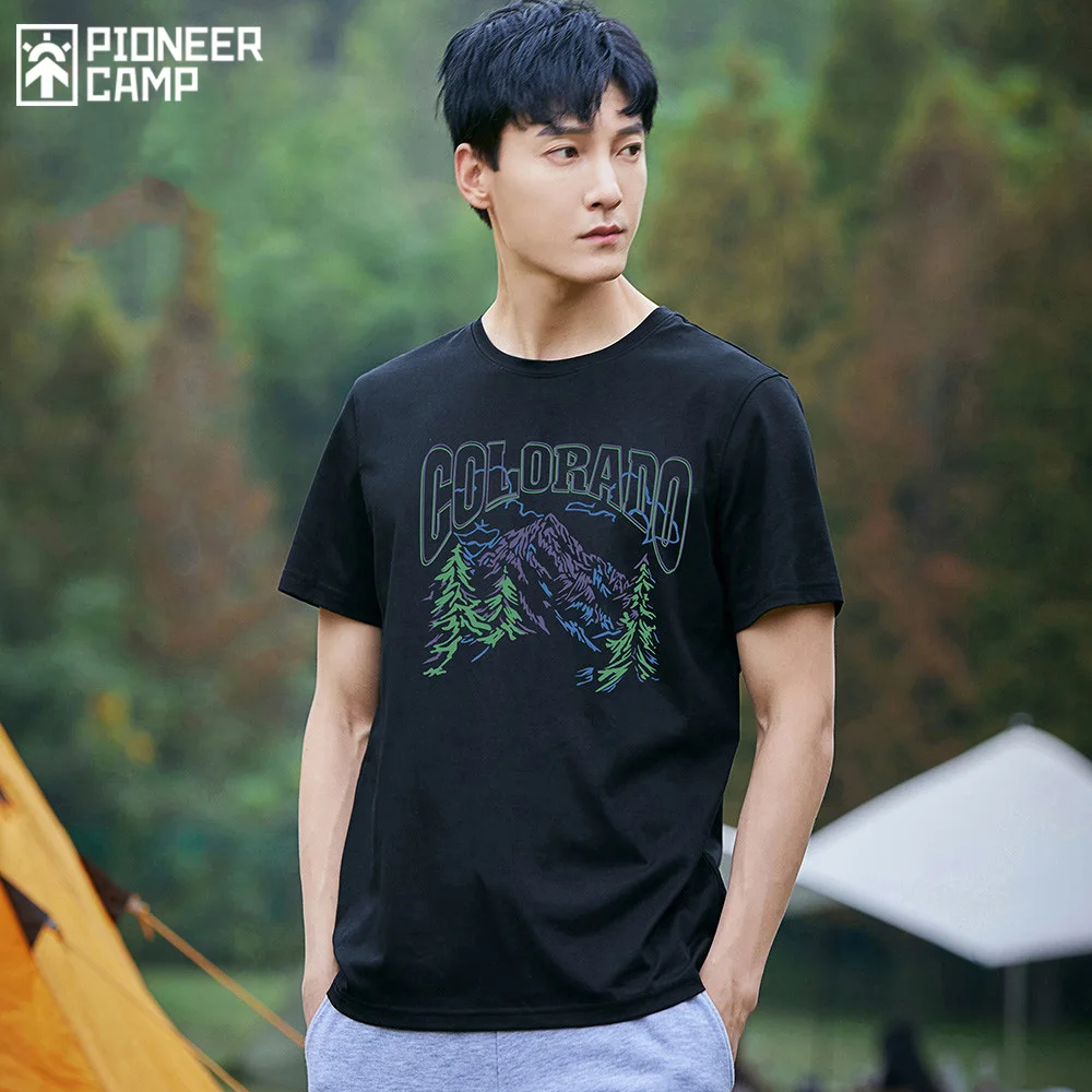 Pioneer Camp 2021 New Style T-shirsts Men 100% Cotton Fashion Printed Streetwear Men's Summer Clothing XTK01101023 | Мужская одежда