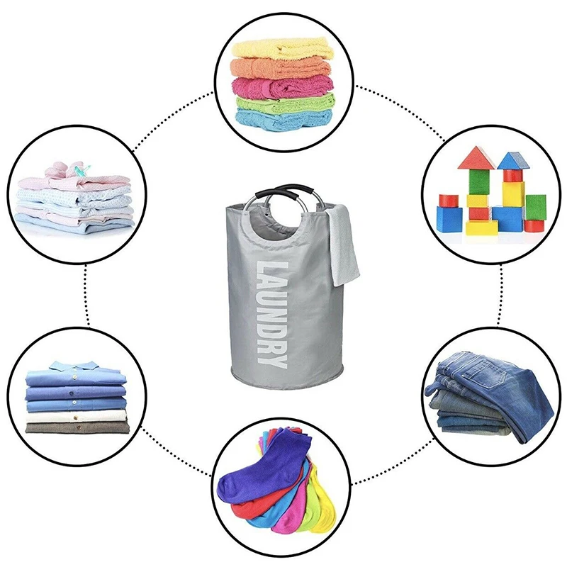 

Laundry Hamper Popular Waterproof Storage Bag Oxford Clothes Bag Foldable Hot Sale 1PC High Quality Collapsible Laundry Bag