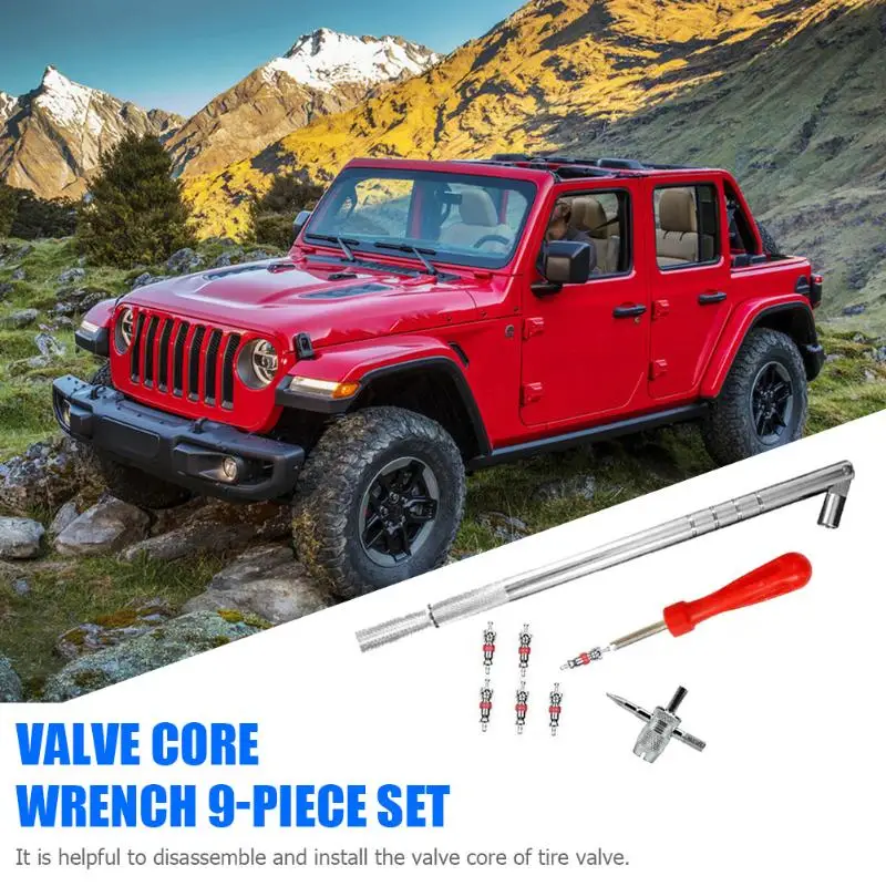 

Durable Tire Repair Tools Zinc Alloy Valve Cores Core Remover Electroplated Iron Stem Puller 4 Way Tool for Car Bike Bicycle