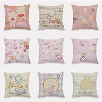 cartoon cute animal mouse pattern printing cushion cover decorative kids room pillowcases for home decor 4545 coussin