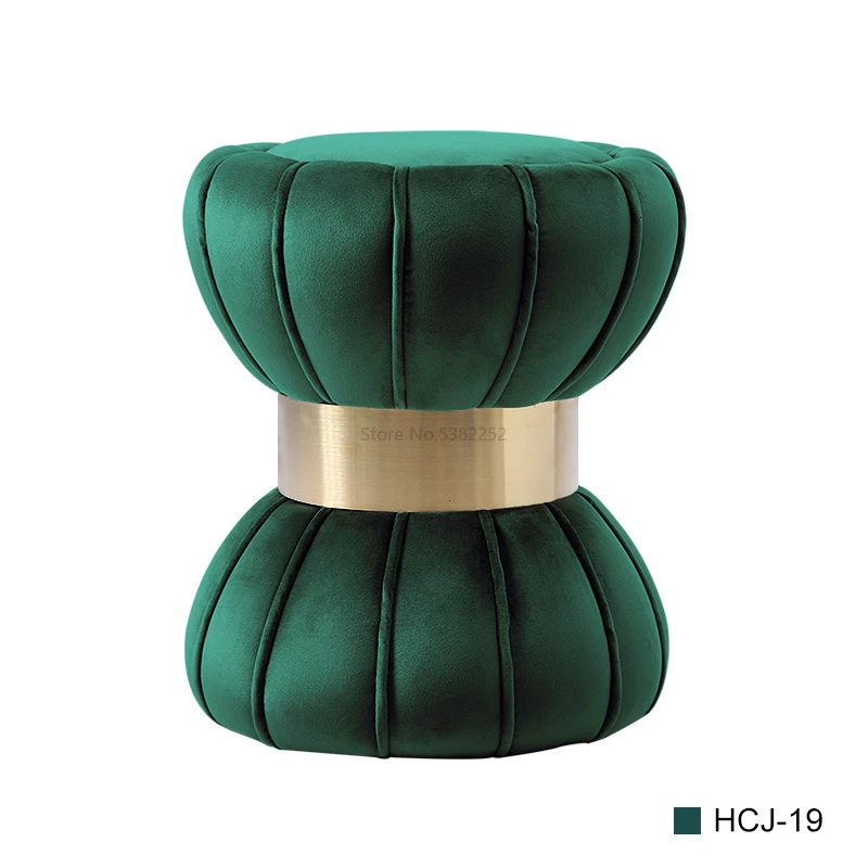 Европейский низкий табурет для макияжа из нержавеющей стали круглый светильник