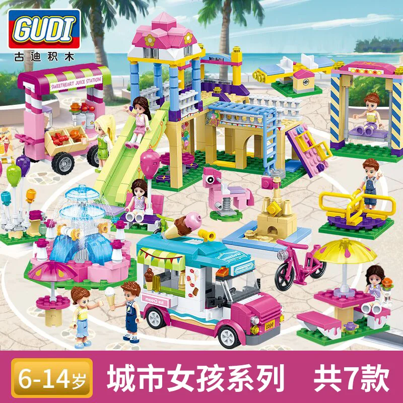 Строительные блоки пластиковые игрушки на день рождения 3 девочки дети маленькие