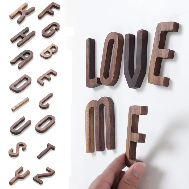 Буквы из черного ореха в скандинавском стиле декоративные буквы комбинированное