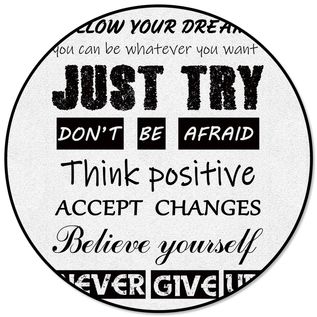 

Белый круглый ковер с позитивной энергией, напольный коврик для стула, мягкие коврики для гостиной, противоскользящий ковер, декоративный к...