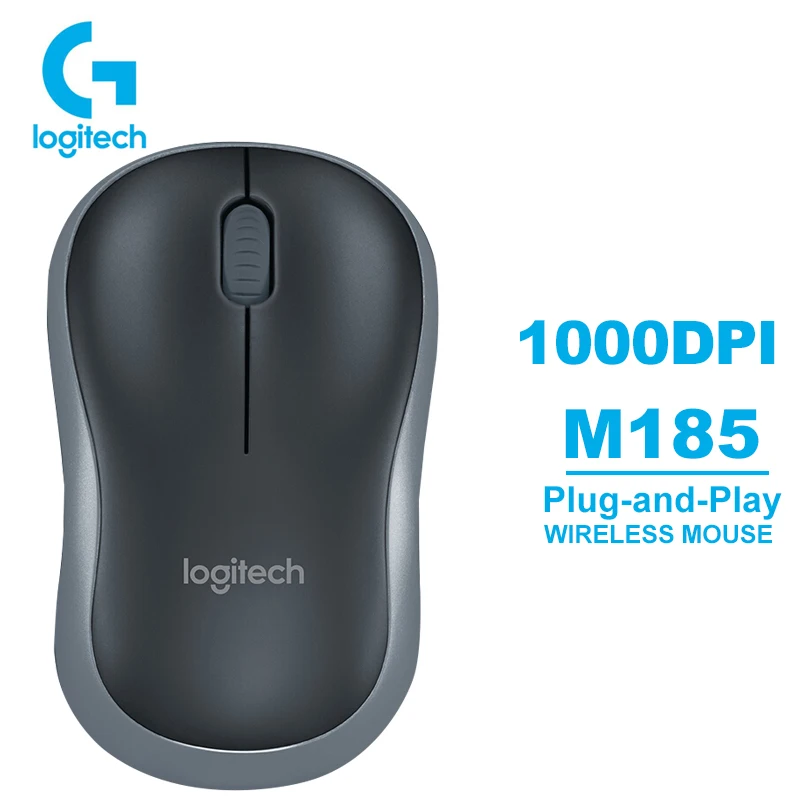 Мышь Logitech M185/186 беспроводная 1000DPI 2 4 ГГц для Windows 10 8 7 | Компьютеры и офис