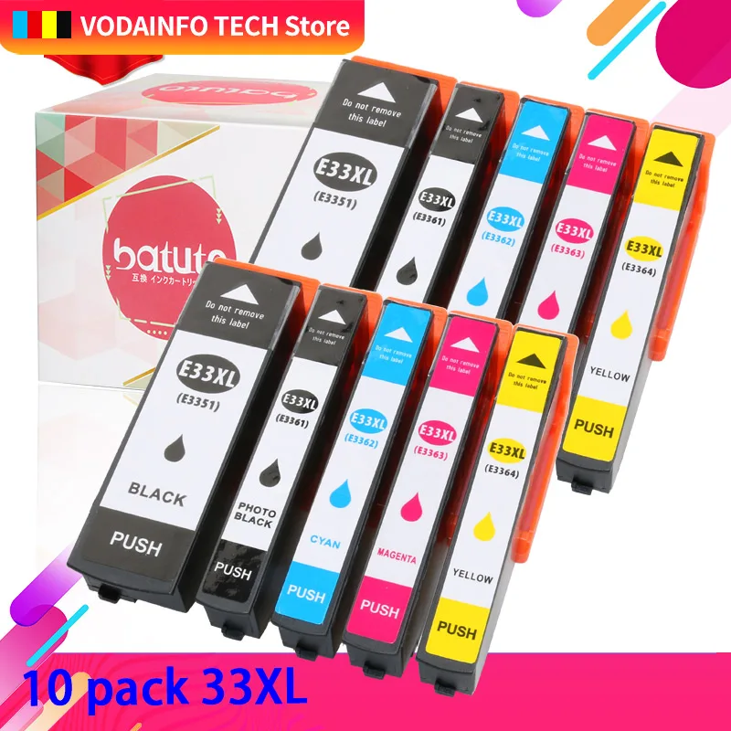 Совместимые чернильные картриджи QSYRAINBOW 33XL T3351 3352 3353 640 для принтера Epson XP 900 xp 830 635
