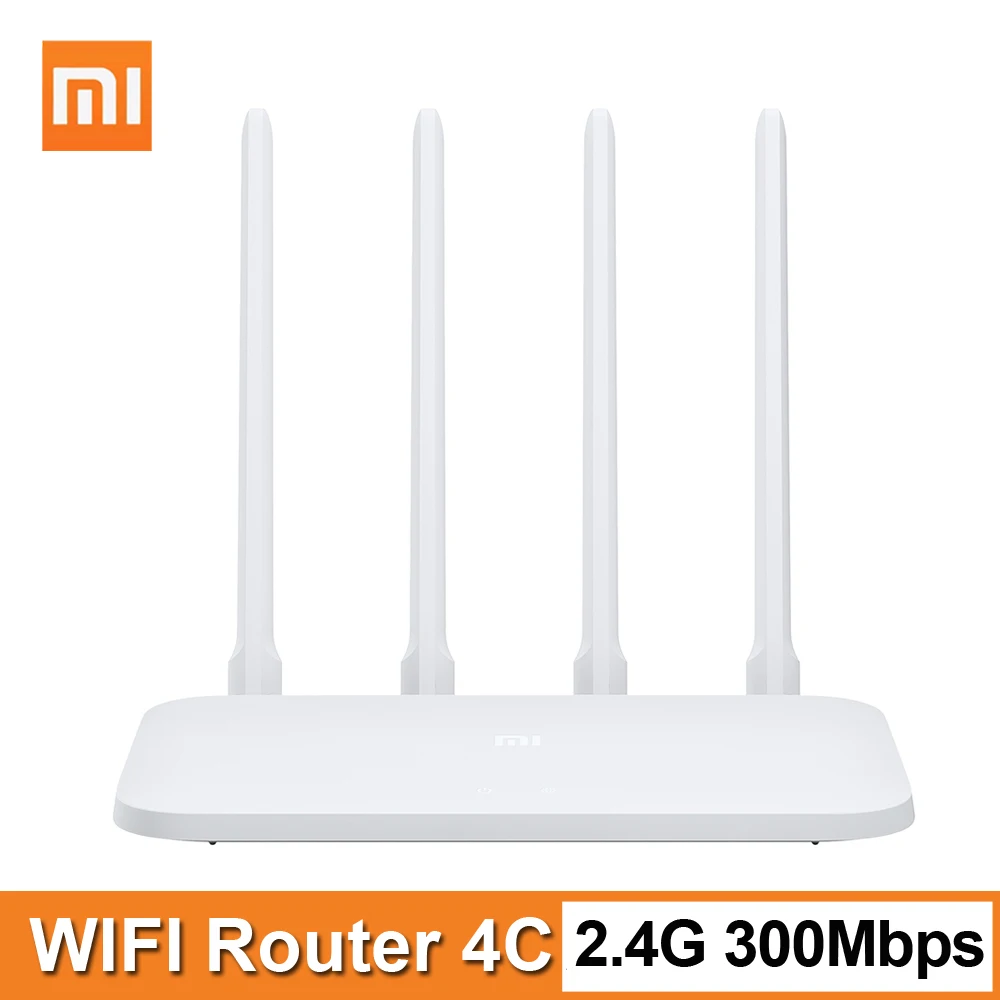 Оригинальный роутер Xiaomi Mi Wi Fi 4C 64 ОЗУ 300 Мб/с 2.4G 802.11 b/g/n 4 антенны беспроводные