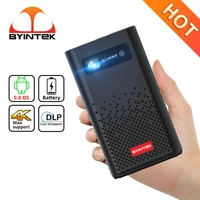 byintek p20 portable dlp smart android 9 0 os 1080p wifi mini led projector 4k for smartphone 3d outdoor yard party sport