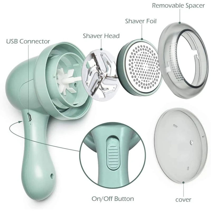 

Fabric Shaver Rechargeable with Extra Stainless Steel Blade Portable Lint Remover Jacket for Clothes and Sweaters