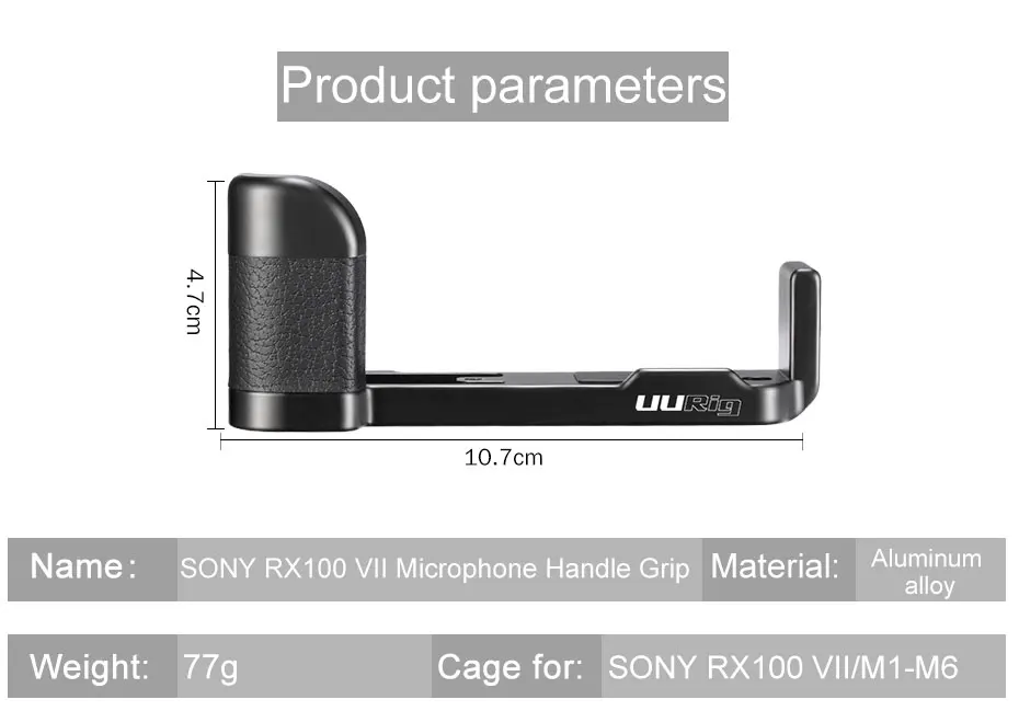 UURig R017 микрофон L Тип рукоятка для камеры sony RX100 VII/M1-M6 алюминиевый L Кронштейн пластина для микрофона светодиодный свет видео