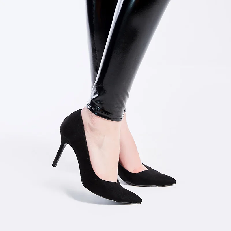 

Plus Size XXXL Black Leggings Women Sexy girdle High Elastic girdle Leather Pair Pu Shiny Look Metallic Leggings From Latex