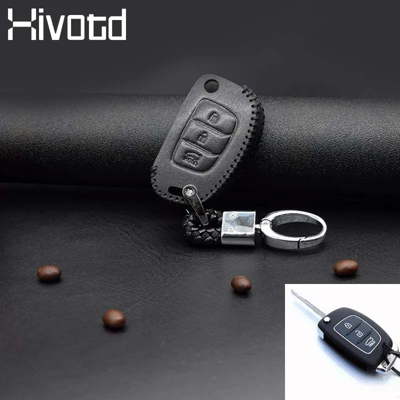 Black Key Hivotd для hyundai creta ix25 кожаный чехол для ключей автомобиля аксессуары автомобильный брелок Защита оболочки внутренние части отделка автомобильный Стайлинг - Название цвета: Black Key