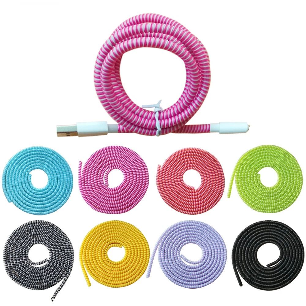 

1 шт. цветной защитный шнур для телефона противоударный пружинный защитный шнур для USB зарядного кабеля наушников шпуля для передачи данных