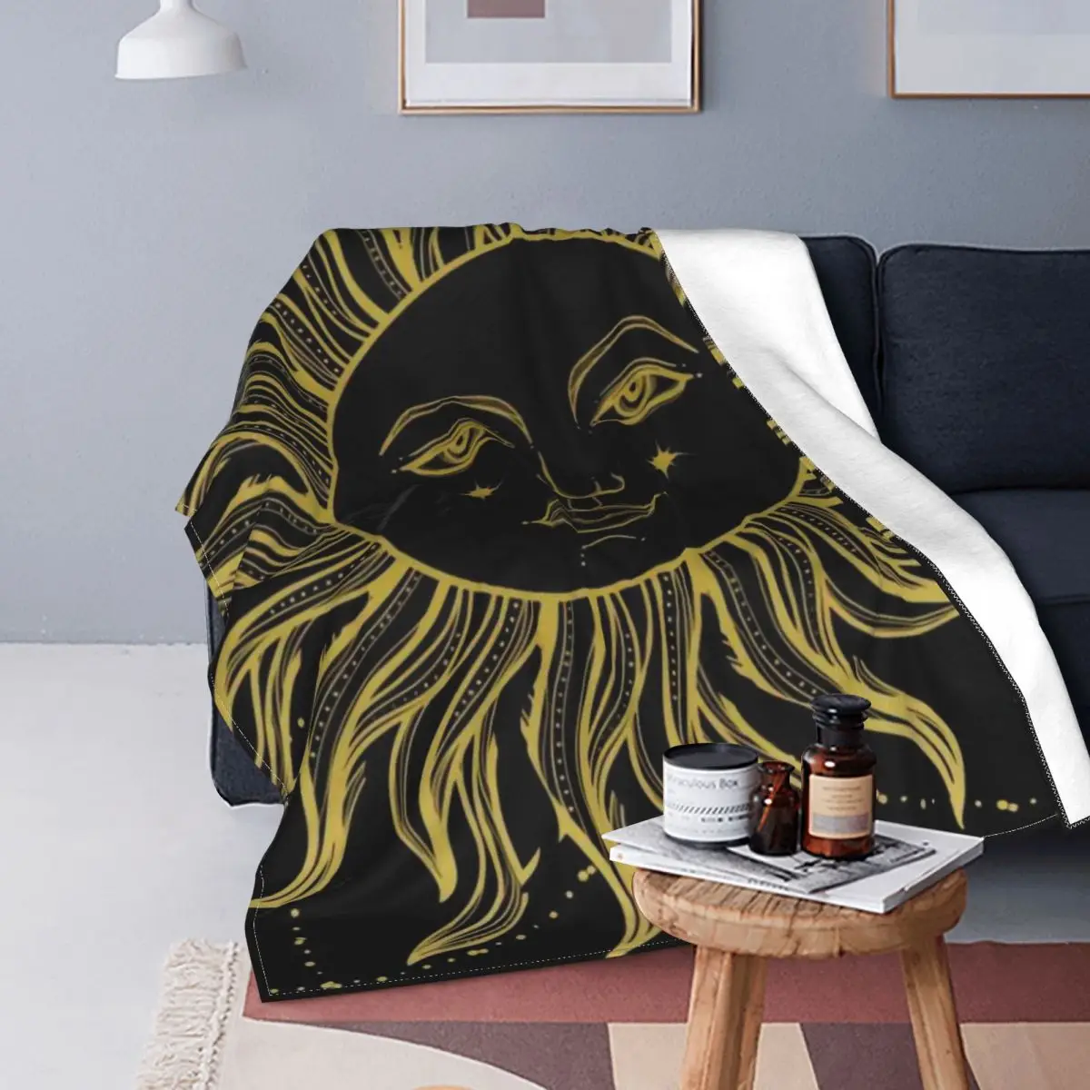 

Одеяло из кораллового флиса с принтом мандалы, таро