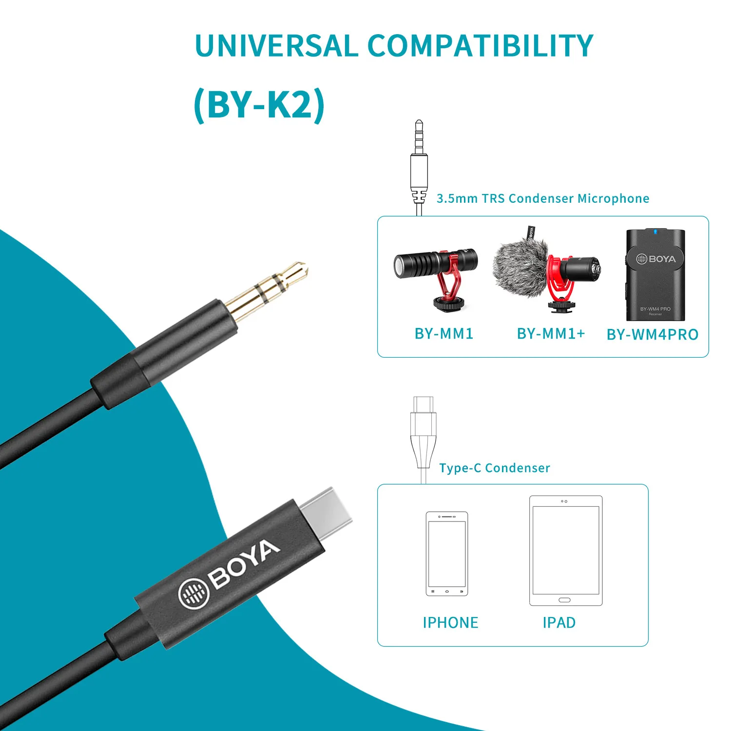 boya by k123456789 3 5mm trs male to lightning male audio adapter apple android for microphone phone extension cable free global shipping